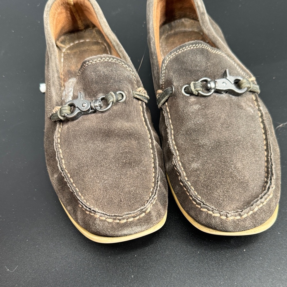John varatos Brown Suede Bit Loafers
